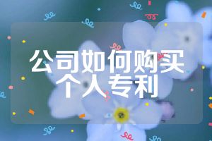 公司如何購(gòu)買(mǎi)個(gè)人專利